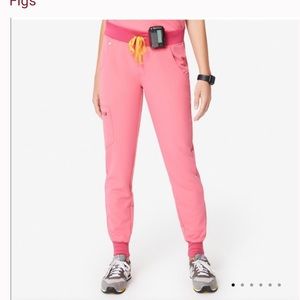 figs neon pink zamora jogger scrub pants LARGE TALL